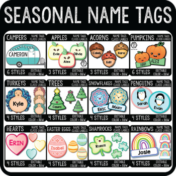Holiday name tags | TPT