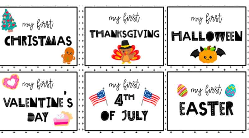 Free Printable Babys First Holidays Milestone Photo Signs ...