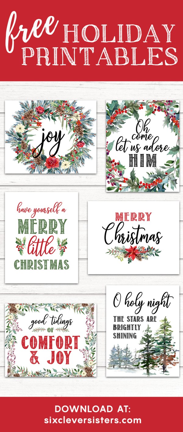 6 FREE Printable Christmas Signs - Six Clever Sisters