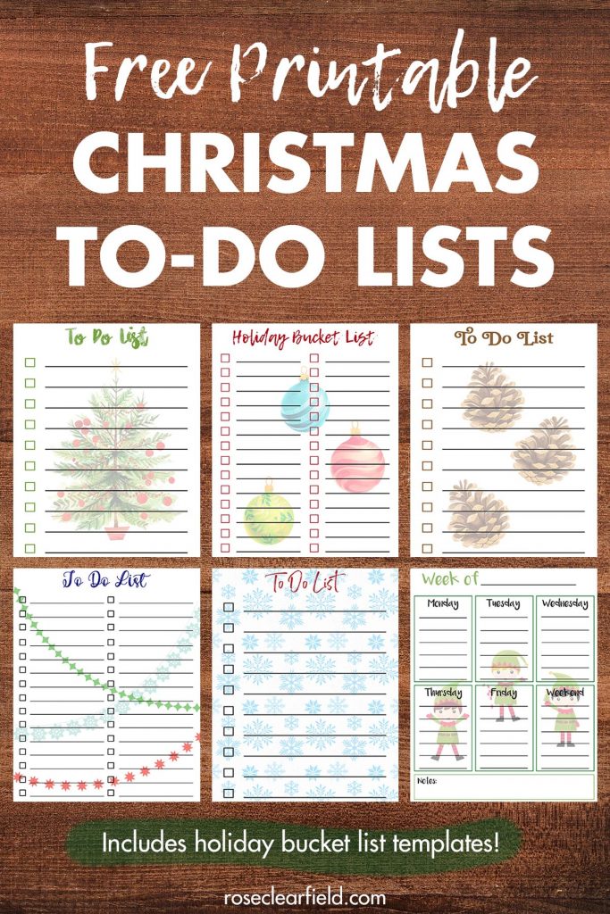 holiday to do list printable