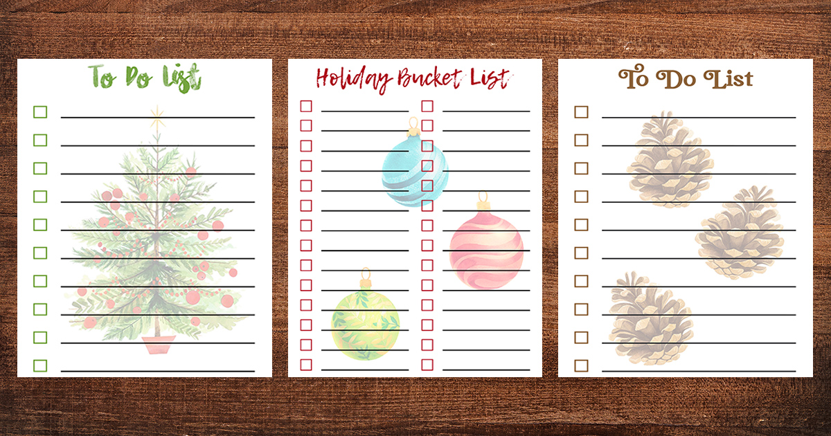 Free Printable Holiday To-Do Lists • Rose Clearfield