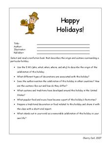 Happy Holidays! Worksheet for 4th - 6th Grade | Lesson Planet
