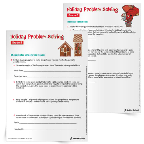 Free PDF Holiday Math Worksheets for K-6 (Winter &  Christmas)