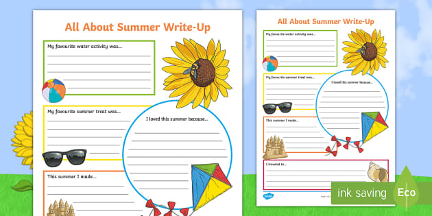 FREE! - KS2 Summer Holiday Write Up Worksheet - Twinkl