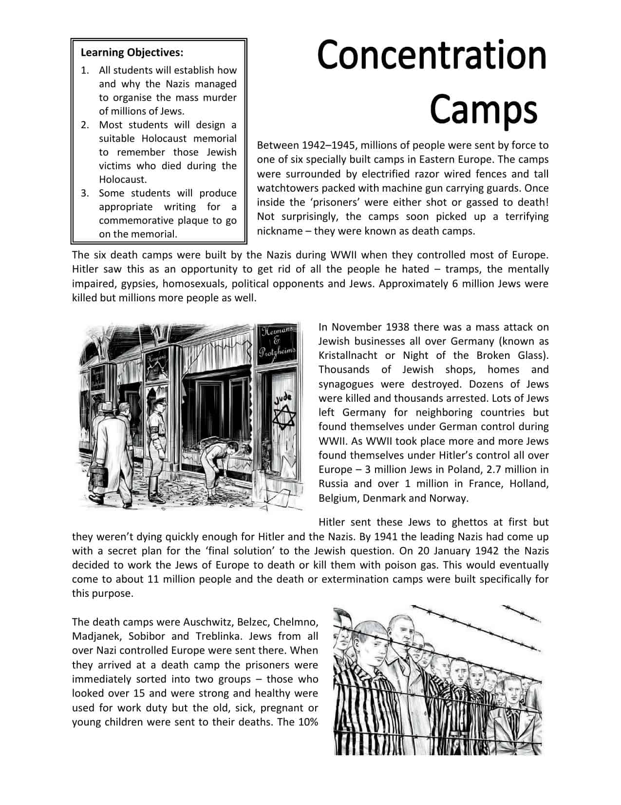The Holocaust Worksheets | KS3 &  KS4 Lesson Plans &  Resources
