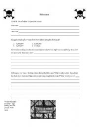 Holocaust worksheet - ESL worksheet by monsone