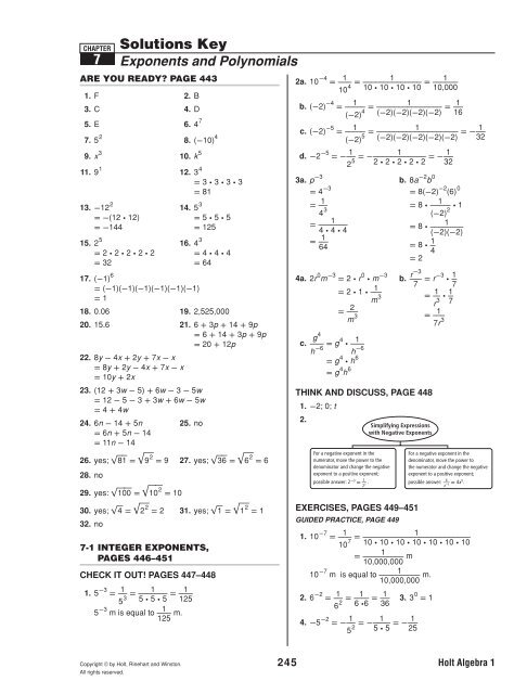 holt algebra 1 worksheet answers