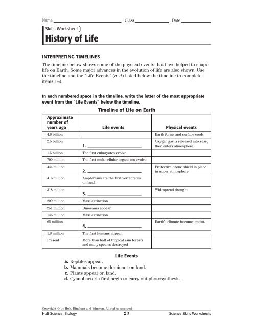 holt biology worksheet