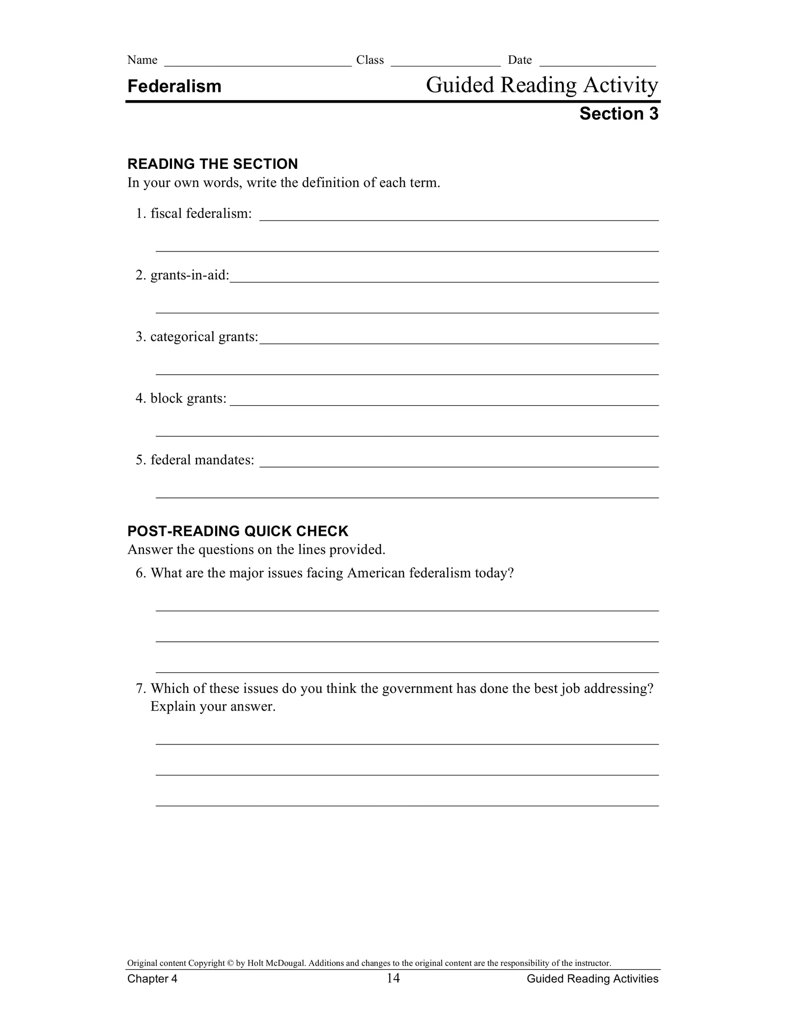 holt mcdougal worksheet
