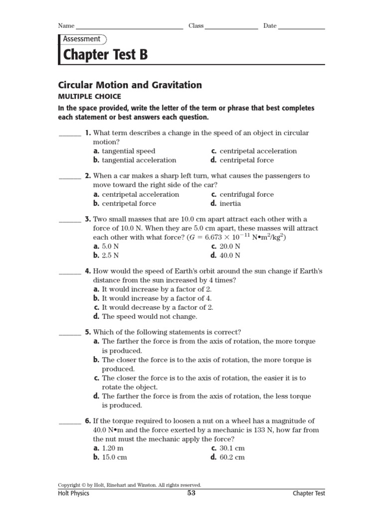 holt physics section review worksheet answers