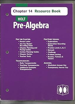 Amazon.com: Holt Pre-algebra: Resource Book; Chapter 14 With ...