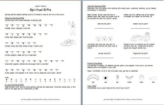 holy spirit worksheet