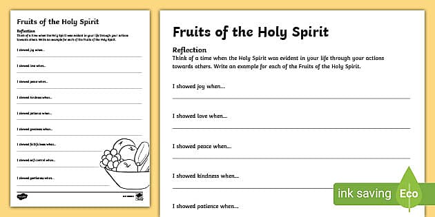 holy spirit worksheet