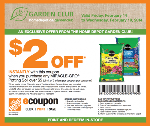 home depot garden club coupons printable