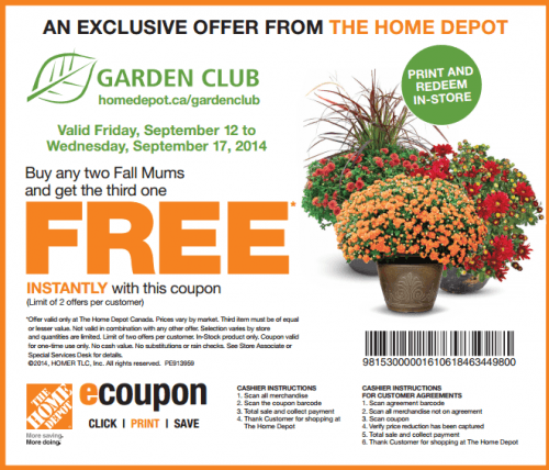 home depot garden club coupons printable