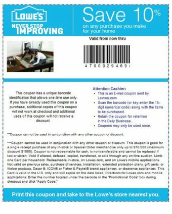 Save 10% at Home Depot and Lowes with Printable Coupons