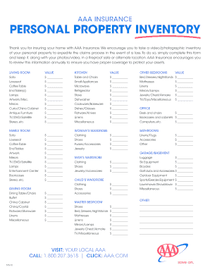 18 Printable Home Inventory Forms and Templates - Fillable Samples ...