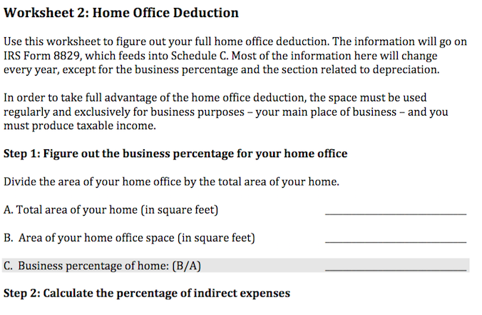 Home Office Deduction Worksheet - Michele Cagan, CPA