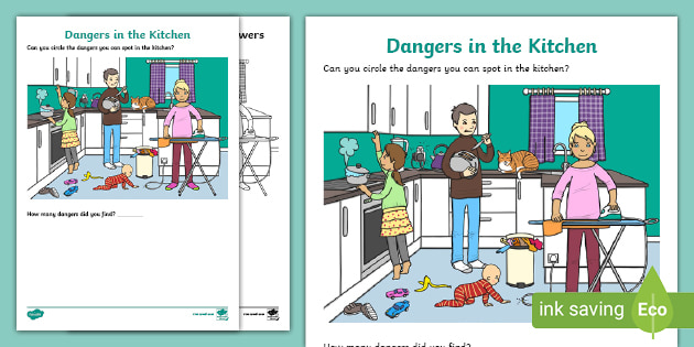 Kitchen Safety Worksheets | Kindergarten Resource | Twinkl