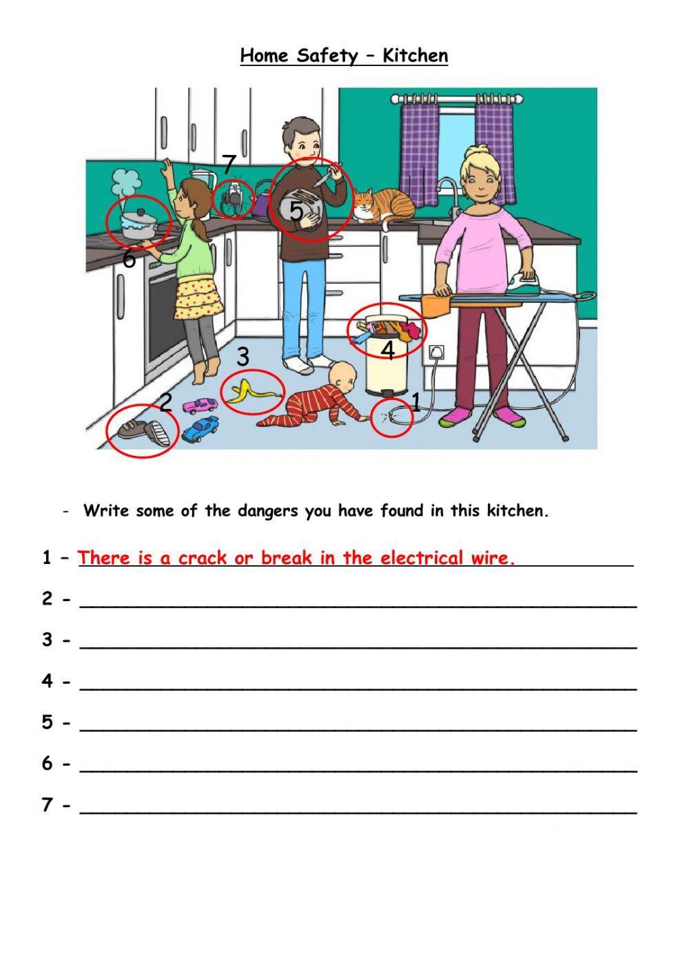 Home Safety Kitchen Words worksheet Live Worksheets Worksheets