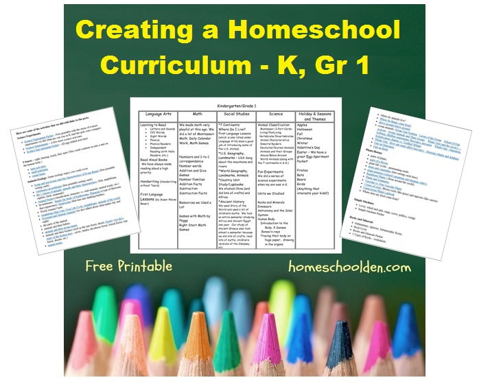 home school for kindergarten
