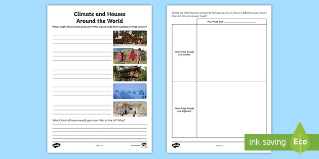 homes around the world worksheet