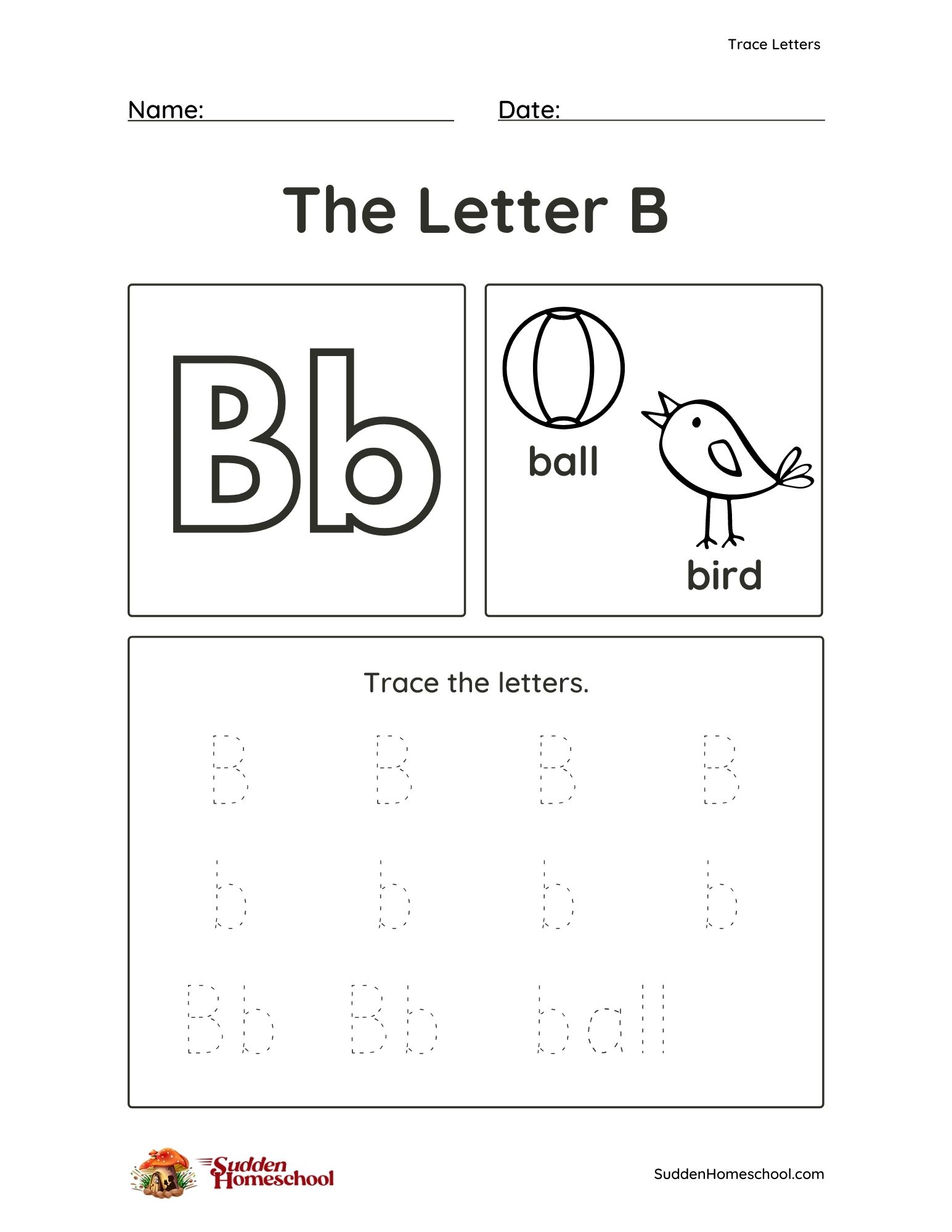 homeschool alphabet worksheet