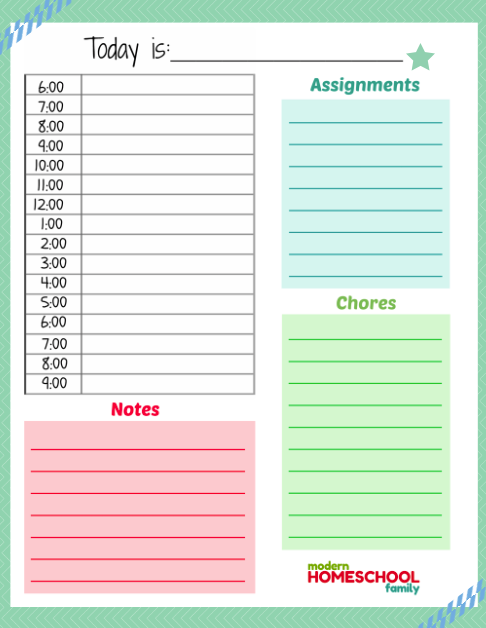 homeschool free worksheet