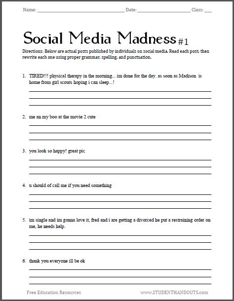 homeschool grammar worksheet