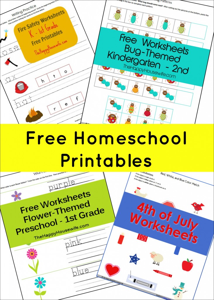 homeschool printables worksheet free