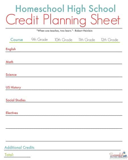 homeschool worksheet high school