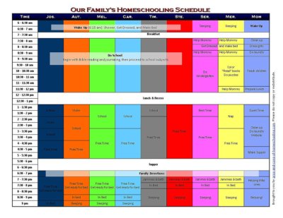 5 Free Printable Homeschool Schedules and Printable Homeschool ...