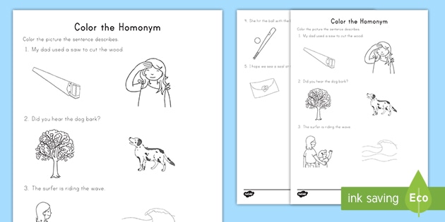 homographs 3rd grade english worksheet