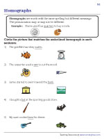 homographs worksheet for 2nd grade