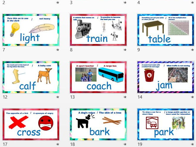 Homonyms, Homographs PowerPoint &  Crossword  