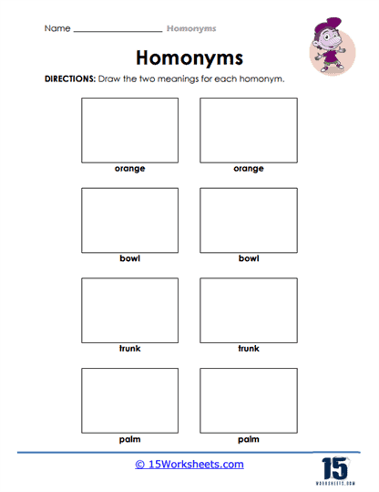 homonyms worksheet free
