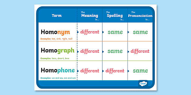 homophones homographs homonyms worksheet