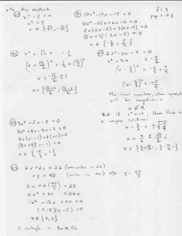 honors algebra 2 worksheet