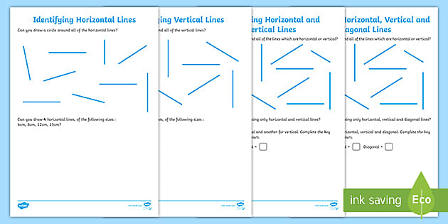 Identifying Horizontal and Vertical Lines Activity Sheet Pack