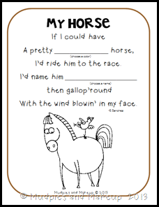 Mudpies and Make-up: Horse Preschool Printables