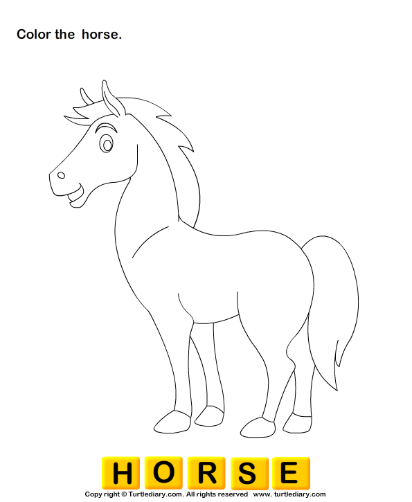 Color Horse | Turtle Diary Worksheet