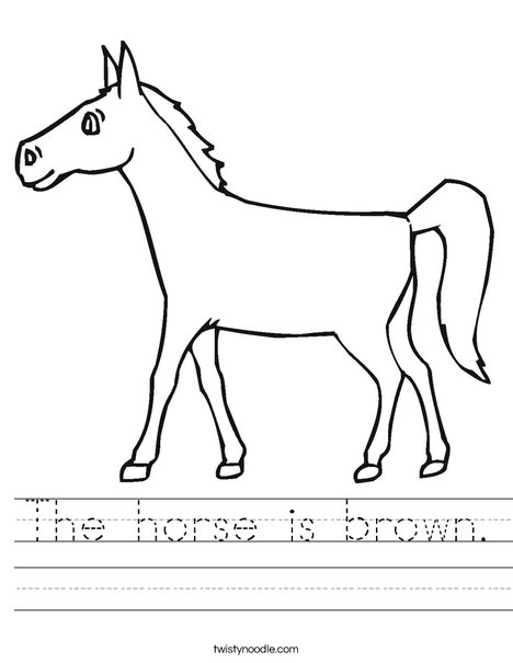 The horse is brown Worksheet - Twisty Noodle