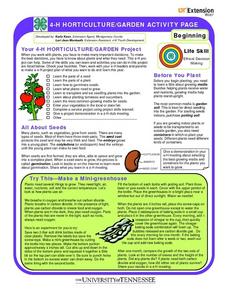 4-H Horticulture/Garden Activity Page Worksheet for 7th - 10th ...
