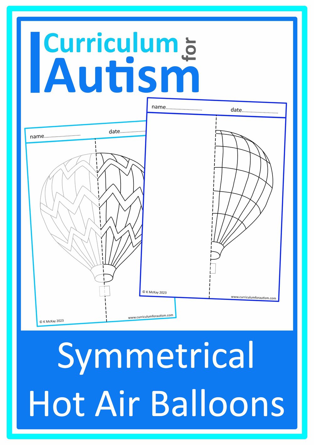 Hot Air Balloons Symmetrical Drawings Differentiated Worksheets Special  Education Inclusion Art — Curriculum For Autism