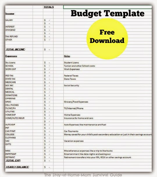 Setting Up Your Home Budget {Free Download} » The Stay-at-Home-Mom ...