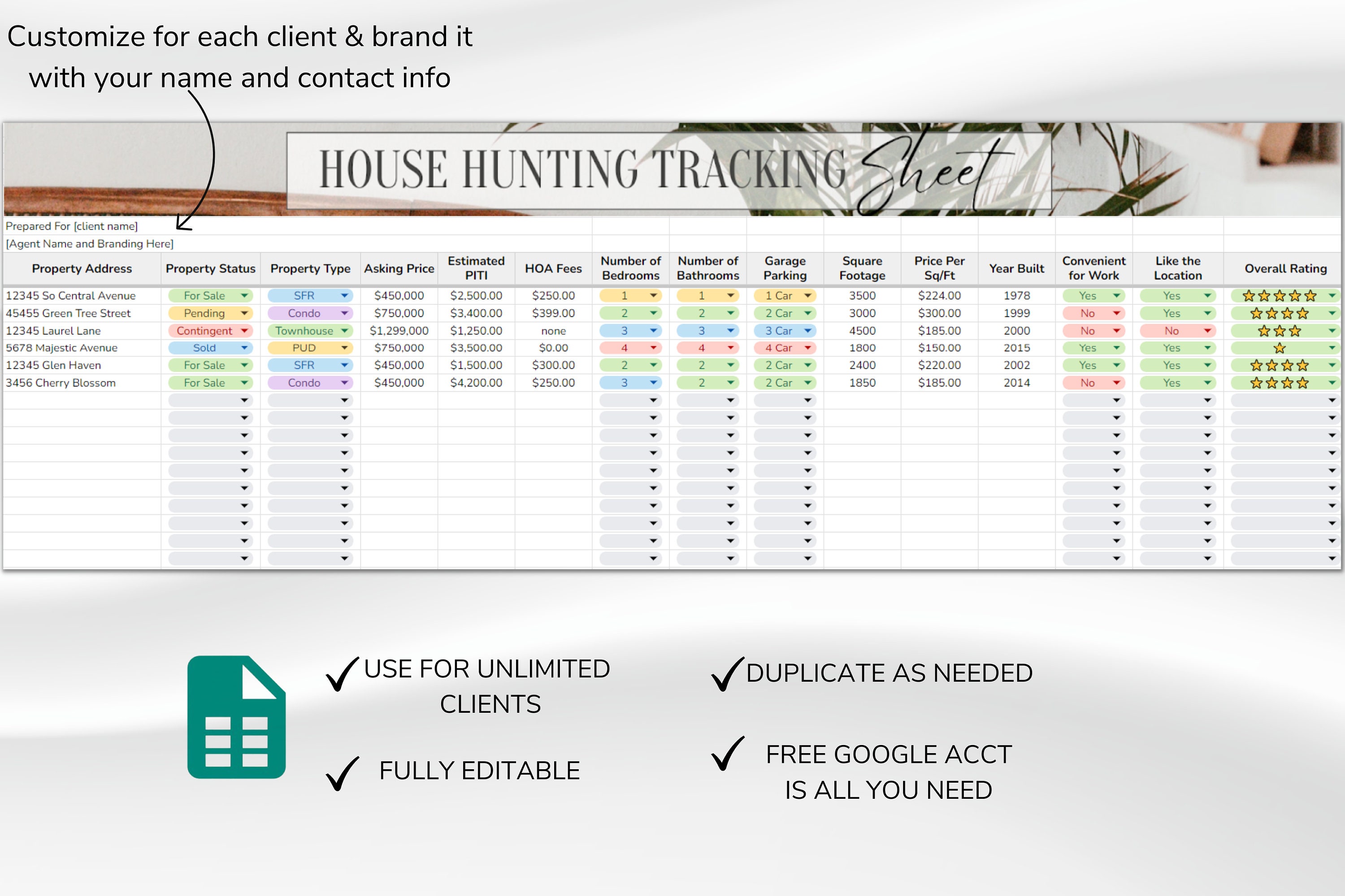 house hunting worksheet