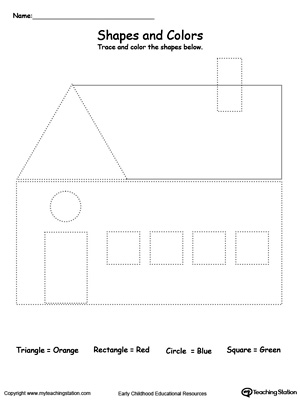 FREE* Trace Shapes to Make a House | MyTeachingStation.com