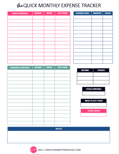 household budget worksheet pdf