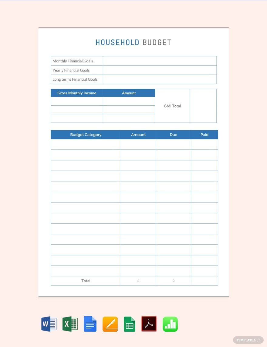 household budget worksheet printable pdf