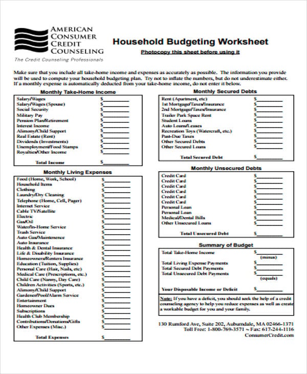 12+ Home Budget Templates - Free Word, PDF, Format Download